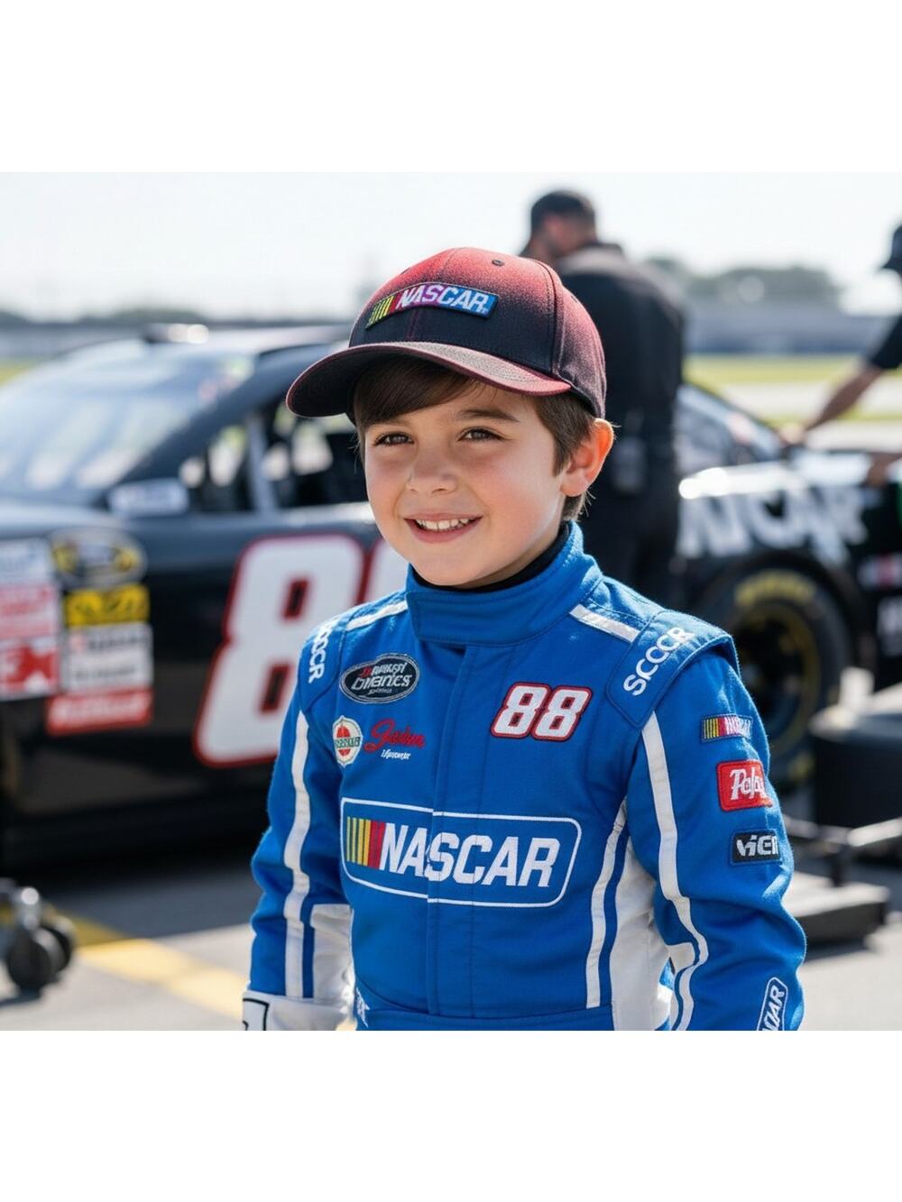 Nascar Racing Black- Red Size Youth Hat Strapback 2YK.